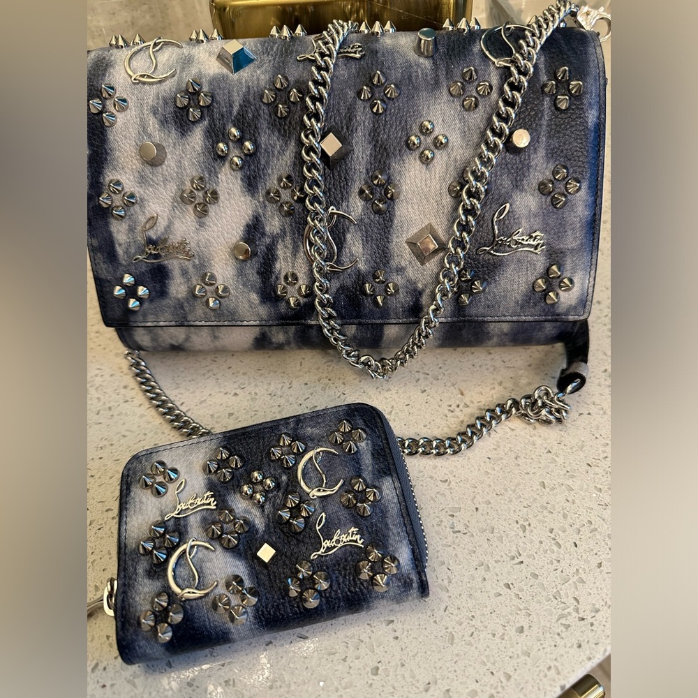 Louboutin Paloma crossbody bag and wallet set in like new condition.
